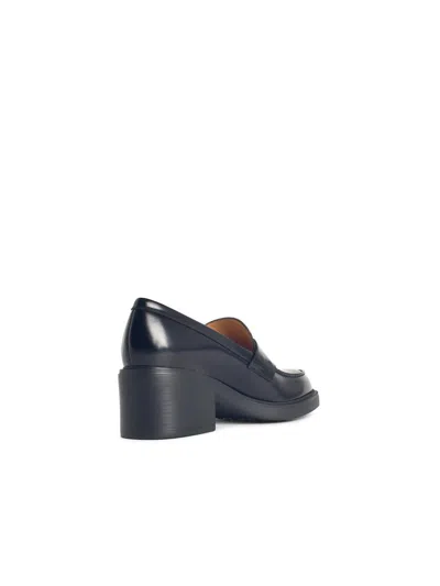 Tod's Leather Loafers With Round Toe And Block Heel In Multi