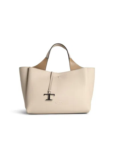Tod's Gray Leather Bag In Sand