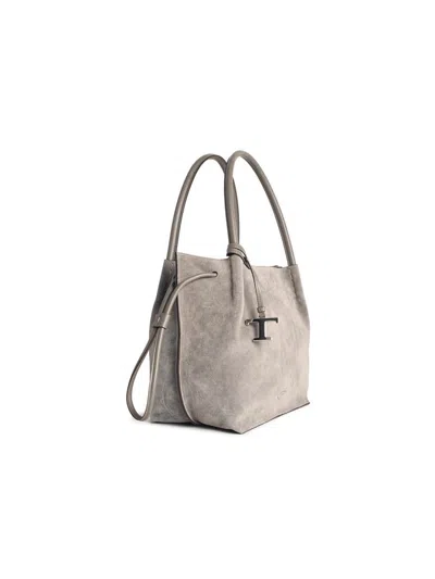Tod's Grey Suede Bag In Gray