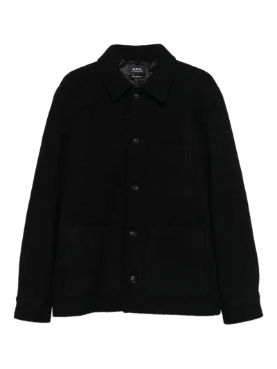 Apc A.p.c. Veste Emile Logo Clothing In Black
