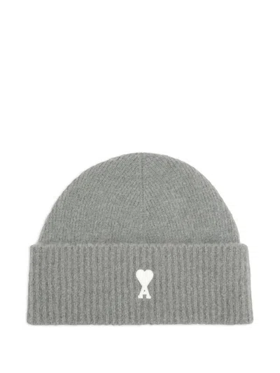 Ami Alexandre Mattiussi Ami Paris Beanie Adc Accessories In Gray