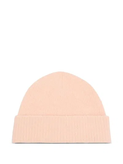 Ami Alexandre Mattiussi Pink Alpaca Striped Ami De Coeur Beanie Pink In Neutral