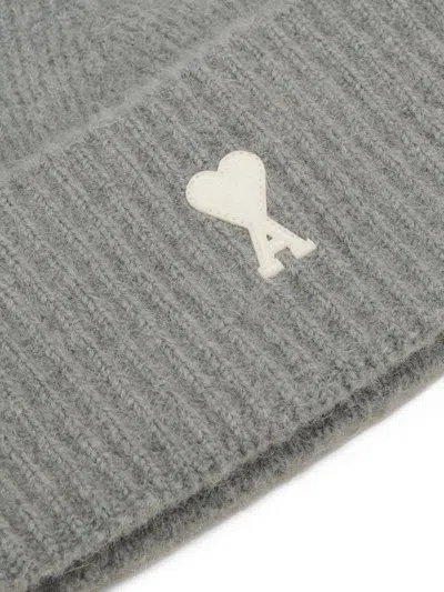 Ami Alexandre Mattiussi Ami Paris Beanie Adc Accessories In Gray