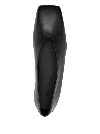 Rick Owens Leather Ballet Flats In Black