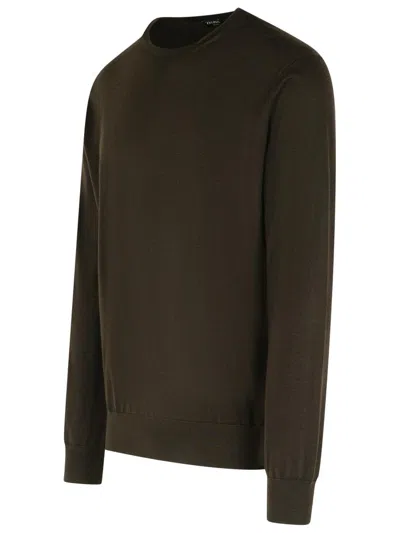 Zegna Cashmere Blend Crew Neck Sweater In Blue