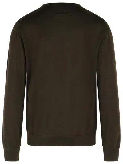 Zegna Cashmere Blend Crew Neck Sweater In Blue