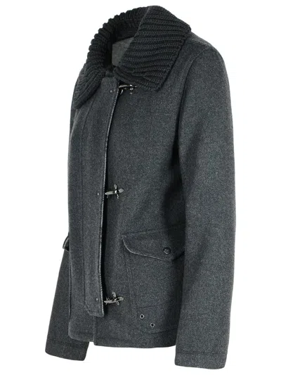 Fay Graphite Wool Jacket Women In Gray