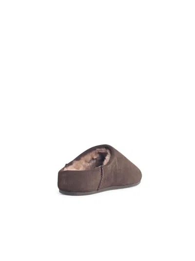 Ugg 'elea Slip-on' Brown Leather Slippers In Gray