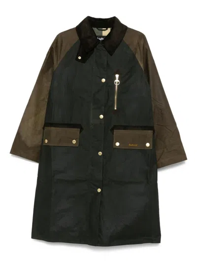 Barbour Raglan-sleeve Buttoned Coat In Brown