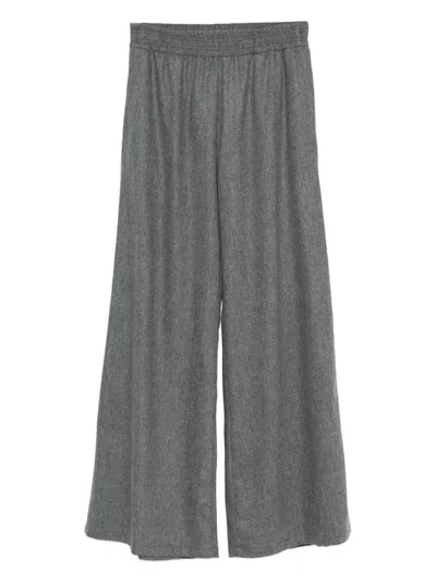 Fabiana Filippi Comfortable Wide-leg Trousers Elastic Waistband In Gray