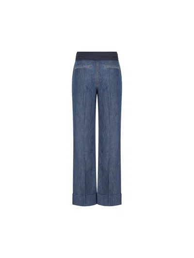 Valentino Straight-leg Wide-leg Pants In Blue