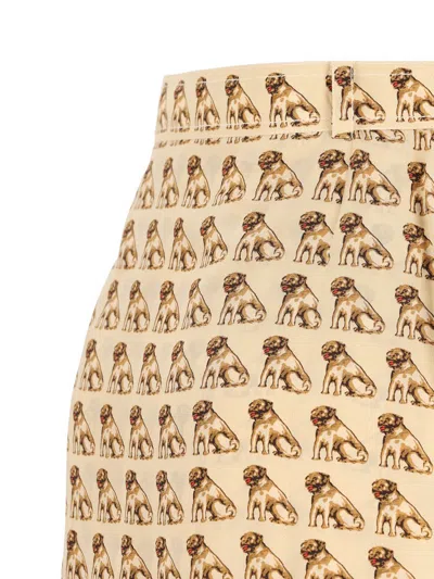 Valentino Womens Betulla Multicolor Printed Pleated Silk Midi Skirt In Brown