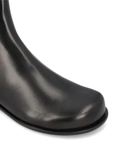 Fendi Ff Squared Nappa Leather Chelsea Boots In Black