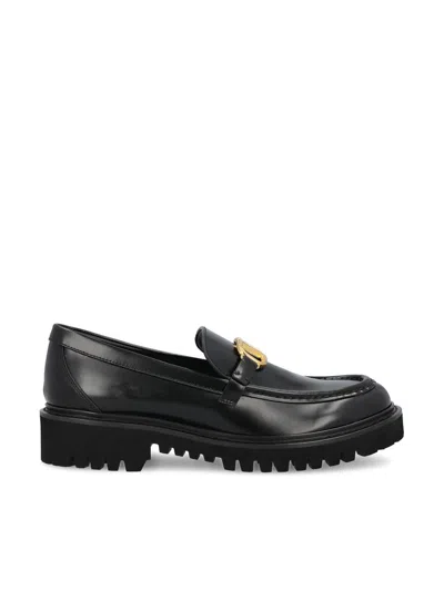 Valentino Glossy Leather Vlogo Signature Loaf In Black