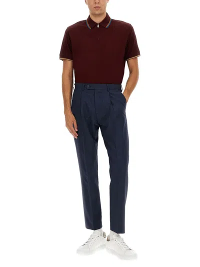 Paul Smith Tailored Trousers Cropped Length In Blue