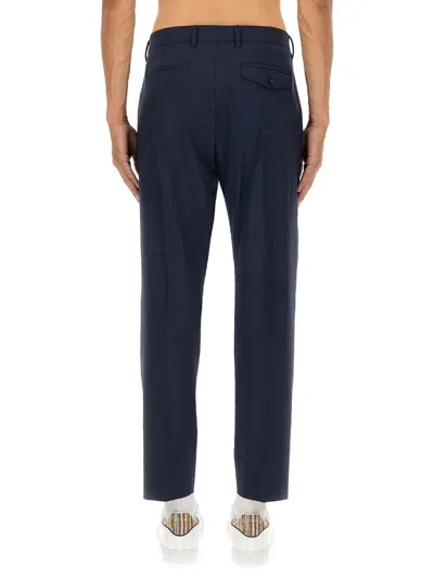 Paul Smith Tailored Trousers Cropped Length In Blue