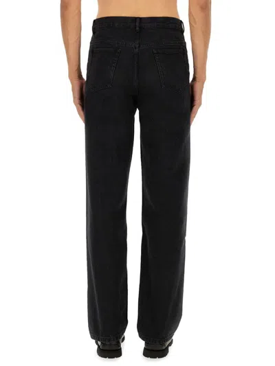 Apc Straight-leg Black Cotton Fairfax Pants With Classic Five-pocket Design In Blue