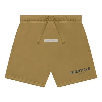 Essentials Fear Of God  Fw21 Logo Sweatshort 'amber' In Gold