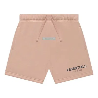 Essentials Fear Of God  Fw21 Logo Sweatshort 'matte Blush' In Orange