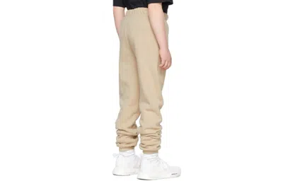 Essentials Fear Of God  Fw21 Kids Beige/linen Fleece Lounge Pants In Gold