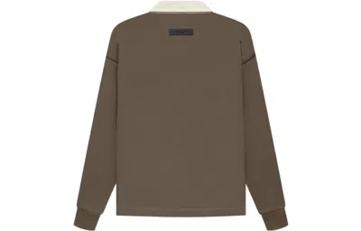 Essentials (gs) Fear Of God  Fw22 Henley Rugby Polo Wood In Multi