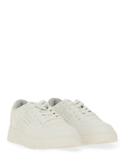Hugo Boss Hugo Low-top Sneakers With Perforated Design And Textured Sole In White