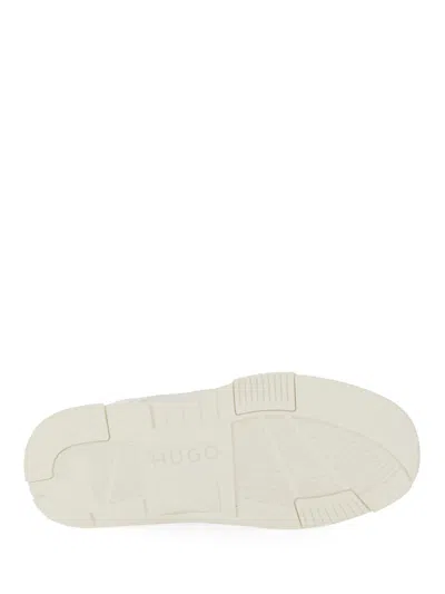 Hugo Boss Hugo Low-top Sneakers With Perforated Design And Textured Sole In White