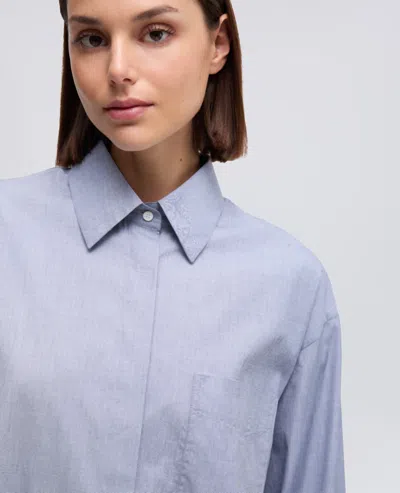 Aspesi Cotton Pinpoint Masculine Shirt In Blue