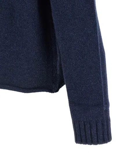 Jw Anderson J. W. Anderson Zip-up Hooded Sweater With Contrasting Logo In Blue