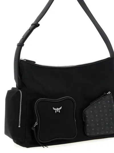 Mcm Nylon Shoulder Bag With Spacious Compartments