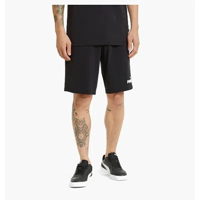 Puma Essentials Jersey Shorts 'black' In Blue