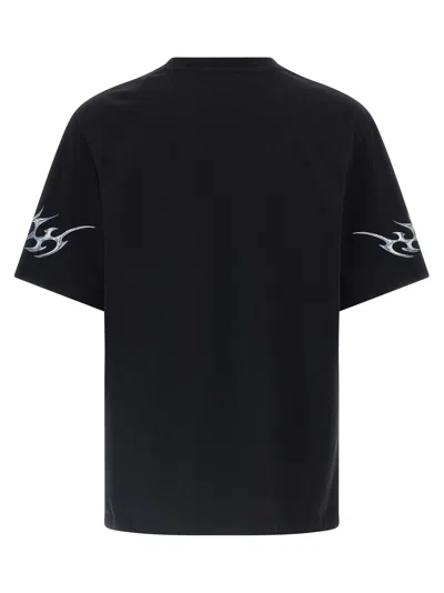 Casablanca Blades Printed Organic Cotton-jersey T-shirt In Black