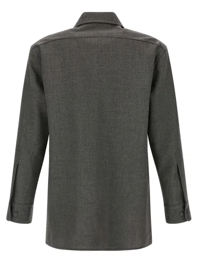 Jil Sander Canvas Shirt Shirt And Blouse Gray In Gray