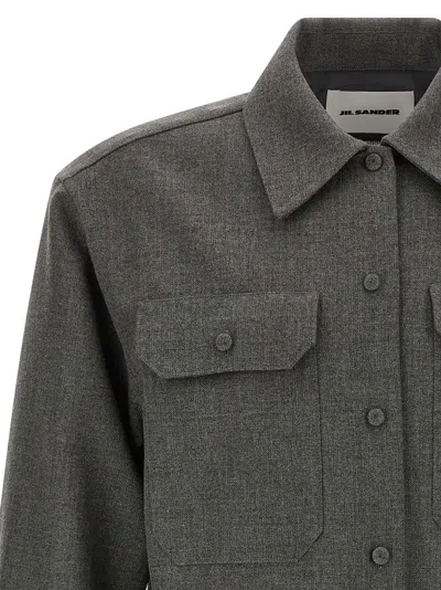 Jil Sander Canvas Shirt Shirt And Blouse Gray In Gray