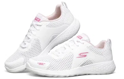 Skechers (wmns)  Go Walk Cool Running Shoes White/pink In Red