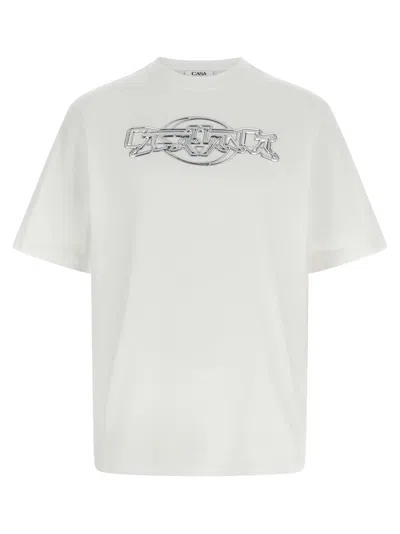 Casablanca Oversize Crew Neck T-shirt With Graphic Print In White