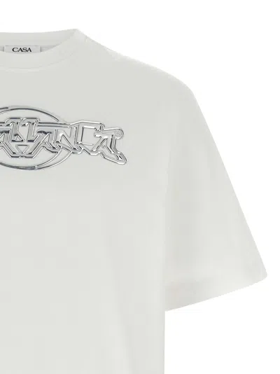 Casablanca Oversize Crew Neck T-shirt With Graphic Print In White