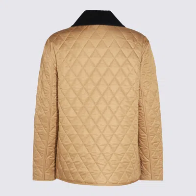 Burberry Camel Down Jacket In Brown