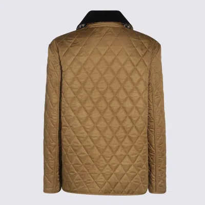 Burberry Camel Down Jacket In Brown