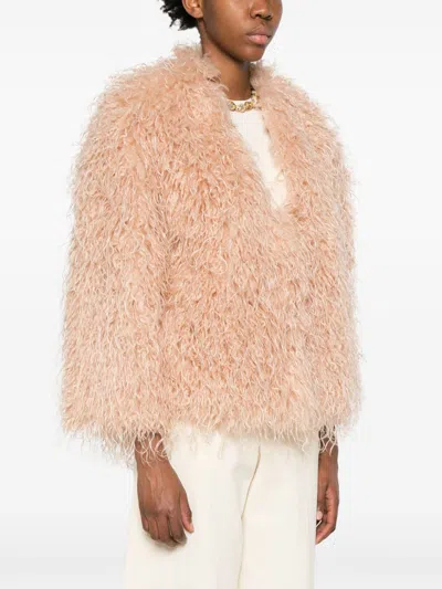 Forte Forte Neutrals Coats - Faux Fur Coats Women In Pink