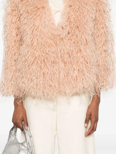 Forte Forte Neutrals Coats - Faux Fur Coats Women In Pink