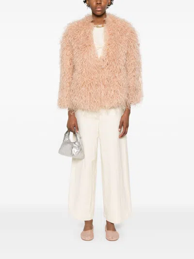 Forte Forte Neutrals Coats - Faux Fur Coats Women In Pink