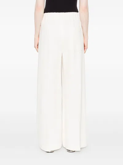 Forte Forte Comfortable Wide Leg Cotton Trousers In White