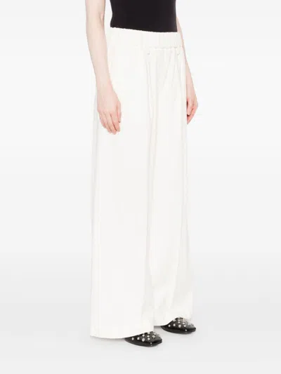 Forte Forte Comfortable Wide Leg Cotton Trousers In White