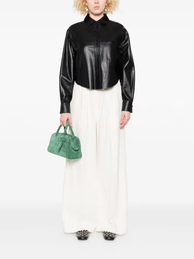 Forte Forte Comfortable Wide Leg Cotton Trousers In White