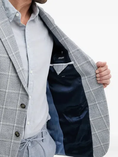 Joop Checked Button Blazer In Gray