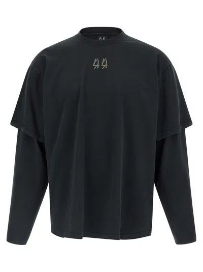 44 Label Double Sleeve T-shirt Black In Black