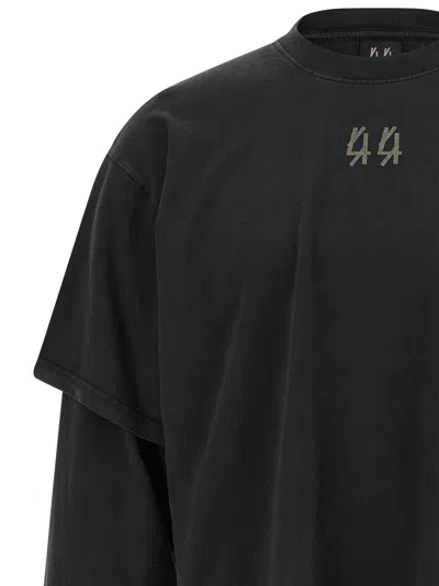 44 Label Double Sleeve T-shirt Black In Black