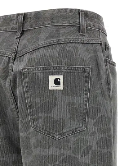Carhartt Duck Orell Denim Trousers Featuring Pockets In Brown