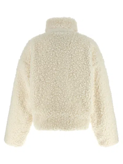 Entire Studios Teddy-effect Fabric Jacket With Ribbed Knit Details In Neutral